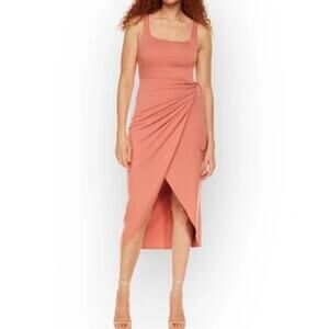 Wilfred Aritzia Saturn Drapey Wrap Large Orange Size Large Midi Dress
